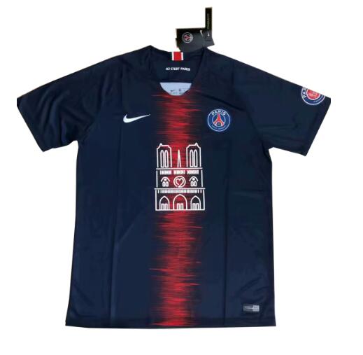 Maillot de foot bleu 2019-2020 PSG Notre Dame Edition bleu